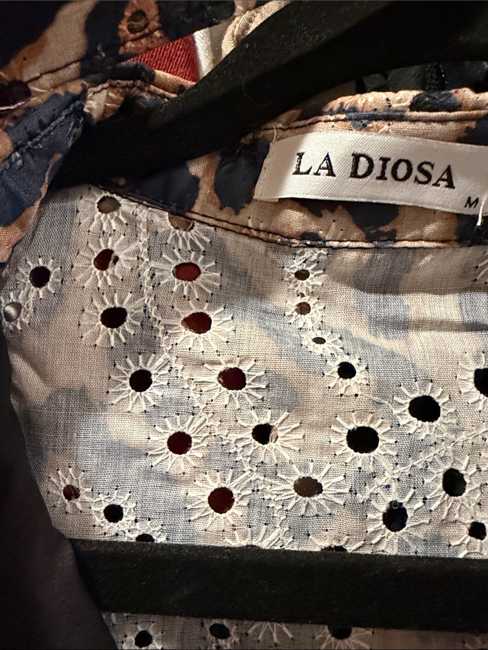 Leopard-Print Maxi Shirtdress in Navy and Tan - Picture 2 of 6